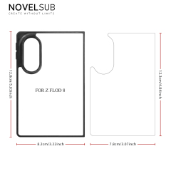 NOVELSUB for SamSung Galaxy Z Fold 8 Ultra Sublimation Blank 2D TPU  Phone Case| Heat Transfer Blanks Custom DIY Phone Cover With Aluminum Sheet Insert | DIY for SamSung Galaxy Z Fold 3-8 Series