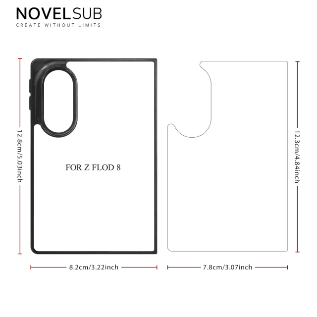 NOVELSUB for SamSung Galaxy Z Fold 8 Ultra Sublimation Blank 2D TPU  Phone Case| Heat Transfer Blanks Custom DIY Phone Cover With Aluminum Sheet Insert | DIY for SamSung Galaxy Z Fold 3-8 Series