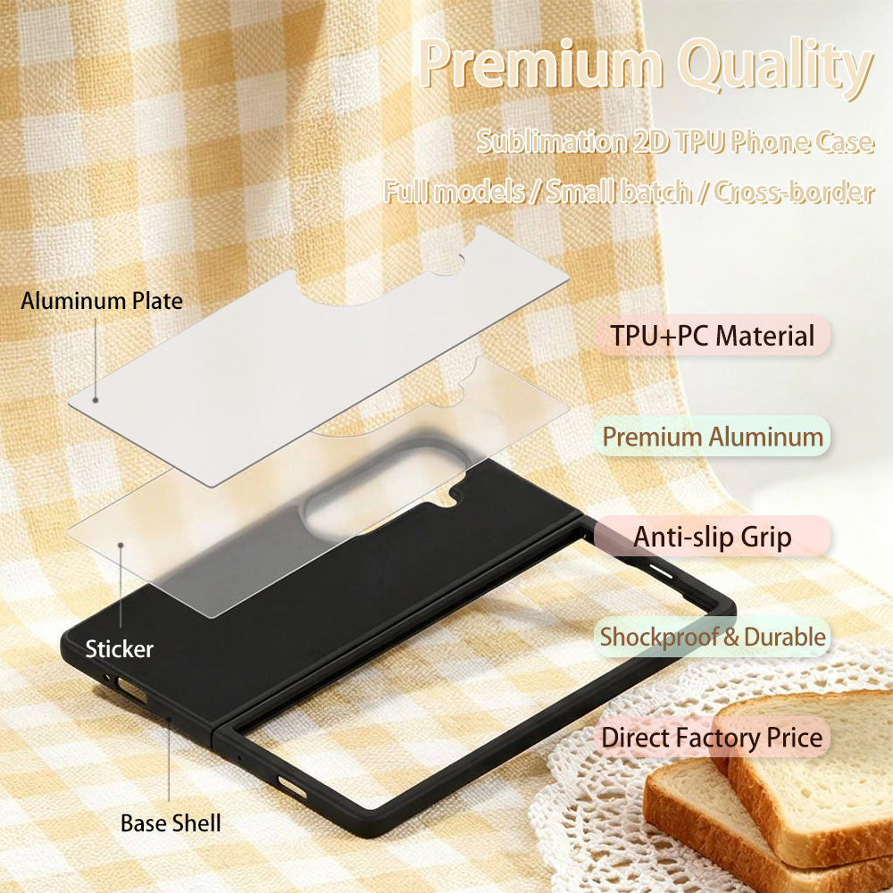 NOVELSUB for SamSung Galaxy Z Fold 8 Ultra Sublimation Blank 2D TPU  Phone Case| Heat Transfer Blanks Custom DIY Phone Cover With Aluminum Sheet Insert | DIY for SamSung Galaxy Z Fold 3-8 Series