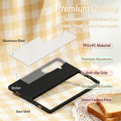 NOVELSUB for SamSung Galaxy Z Fold 8 Ultra Sublimation Blank 2D TPU  Phone Case| Heat Transfer Blanks Custom DIY Phone Cover With Aluminum Sheet Insert | DIY for SamSung Galaxy Z Fold 3-8 Series