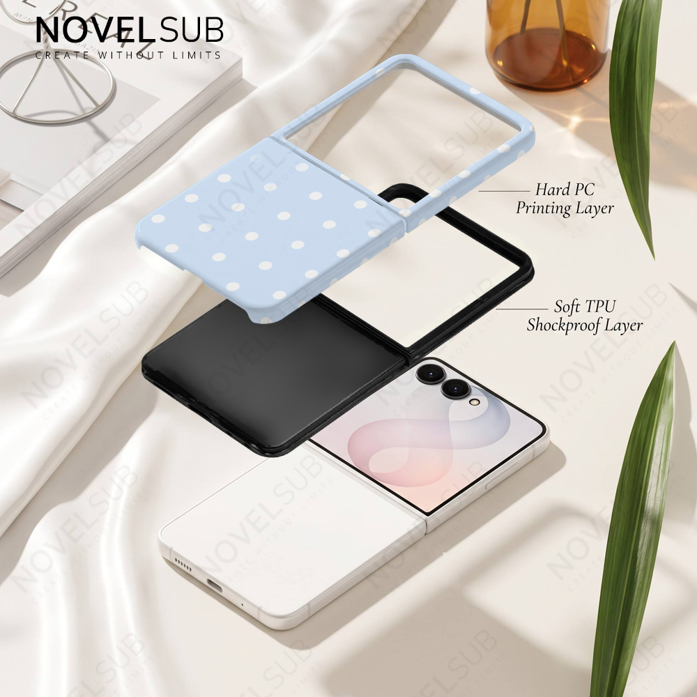 NOVELSUB New Style 3D 2IN1 Coated Sublimation Blank Phone Case for Samsung Galaxy Z Flip 6/7/8 | TPU+PC Shockproof DIY Heat Transfer Customizable Protective Cover Wholesale