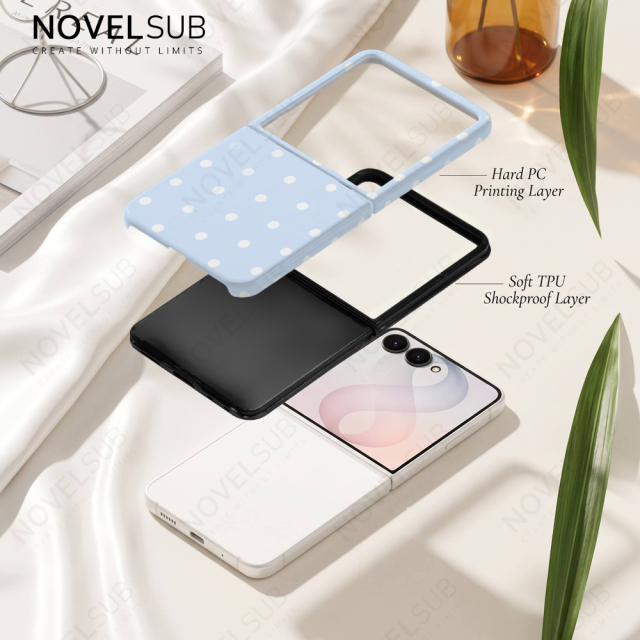 NOVELSUB New Style 3D 2IN1 Coated Sublimation Blank Phone Case for Samsung Galaxy Z Flip 6/7/8 | TPU+PC Shockproof DIY Heat Transfer Customizable Protective Cover Wholesale