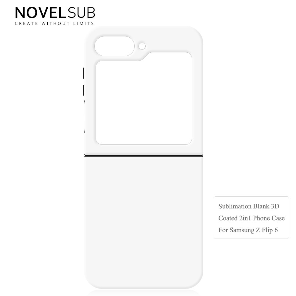 NOVELSUB New Style 3D 2IN1 Coated Sublimation Blank Phone Case for Samsung Galaxy Z Flip 6/7/8 | TPU+PC Shockproof DIY Heat Transfer Customizable Protective Cover Wholesale
