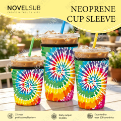 NOVELSUB Ready-to-Use Neoprene Cup Sleeve for Coffee Tumbler / Shaker Bottle / Ice Mug | Solid & Printed 2 Styles Available | 3 Sizes Wholesale
