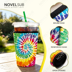 NOVELSUB Ready-to-Use Neoprene Cup Sleeve for Coffee Tumbler / Shaker Bottle / Ice Mug | Solid & Printed 2 Styles Available | 3 Sizes Wholesale