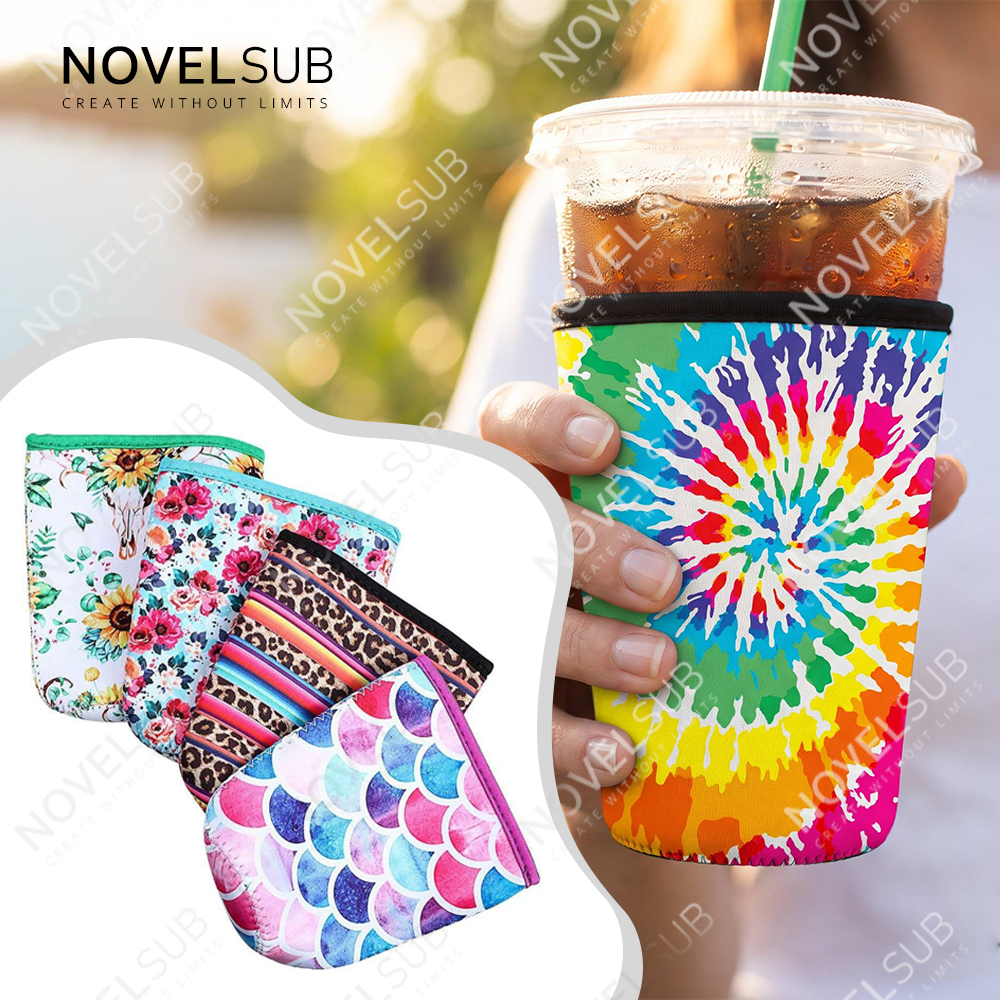 NOVELSUB Ready-to-Use Neoprene Cup Sleeve for Coffee Tumbler / Shaker Bottle / Ice Mug | Solid & Printed 2 Styles Available | 3 Sizes Wholesale