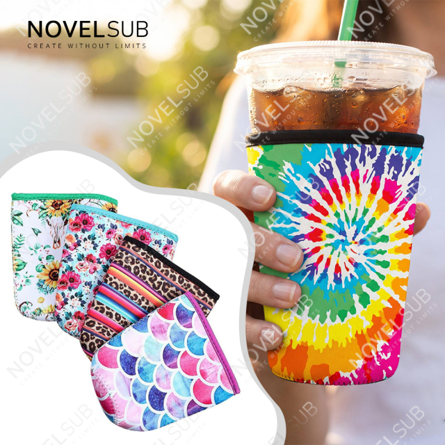 NOVELSUB Ready-to-Use Neoprene Cup Sleeve for Coffee Tumbler / Shaker Bottle / Ice Mug | Solid & Printed 2 Styles Available | 3 Sizes Wholesale