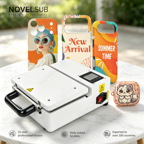 NOVELSUB VM-01 New 3D Sublimation Film Machine for 3D Phone Cases | Heat Transfer Machine with Universal Mold Compatible with 149×243mm Sublimation Film | 650W Professional DIY Sublimation Equipment for 3D Film Printing