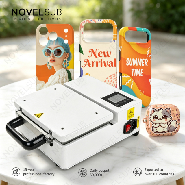 NOVELSUB VM-01 New 3D Sublimation Film Machine for 3D Phone Cases | Heat Transfer Machine with Universal Mold Compatible with 149×243mm Sublimation Film | 650W Professional DIY Sublimation Equipment for 3D Film Printing