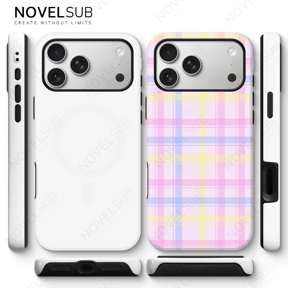 NOVELSUB for IPhone Series Sublimation Blank 3D 2in1 Magnetic Film Phone Case Wireless Charging 3D Phone Covers Customized DIY Phone Case for iPhone 17,16,15,14,13 Series