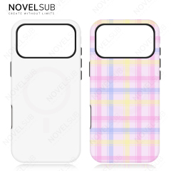 NOVELSUB for IPhone Series Sublimation Blank 3D 2in1 Magnetic Film Phone Case Wireless Charging 3D Phone Covers Customized DIY Phone Case for iPhone 17,16,15,14,13 Series