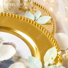 NOVELSUB Sublimation Blank Wedding Fruit Tray & Home Decor Metal Serving Platter - Silver/Gold | Customizable Heat Transfer Round Metal Plate for DIY Gifts & Party Decoration