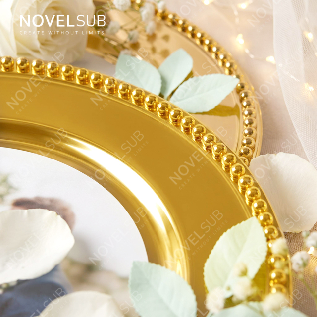 NOVELSUB Sublimation Blank Wedding Fruit Tray & Home Decor Metal Serving Platter - Silver/Gold | Customizable Heat Transfer Round Metal Plate for DIY Gifts & Party Decoration
