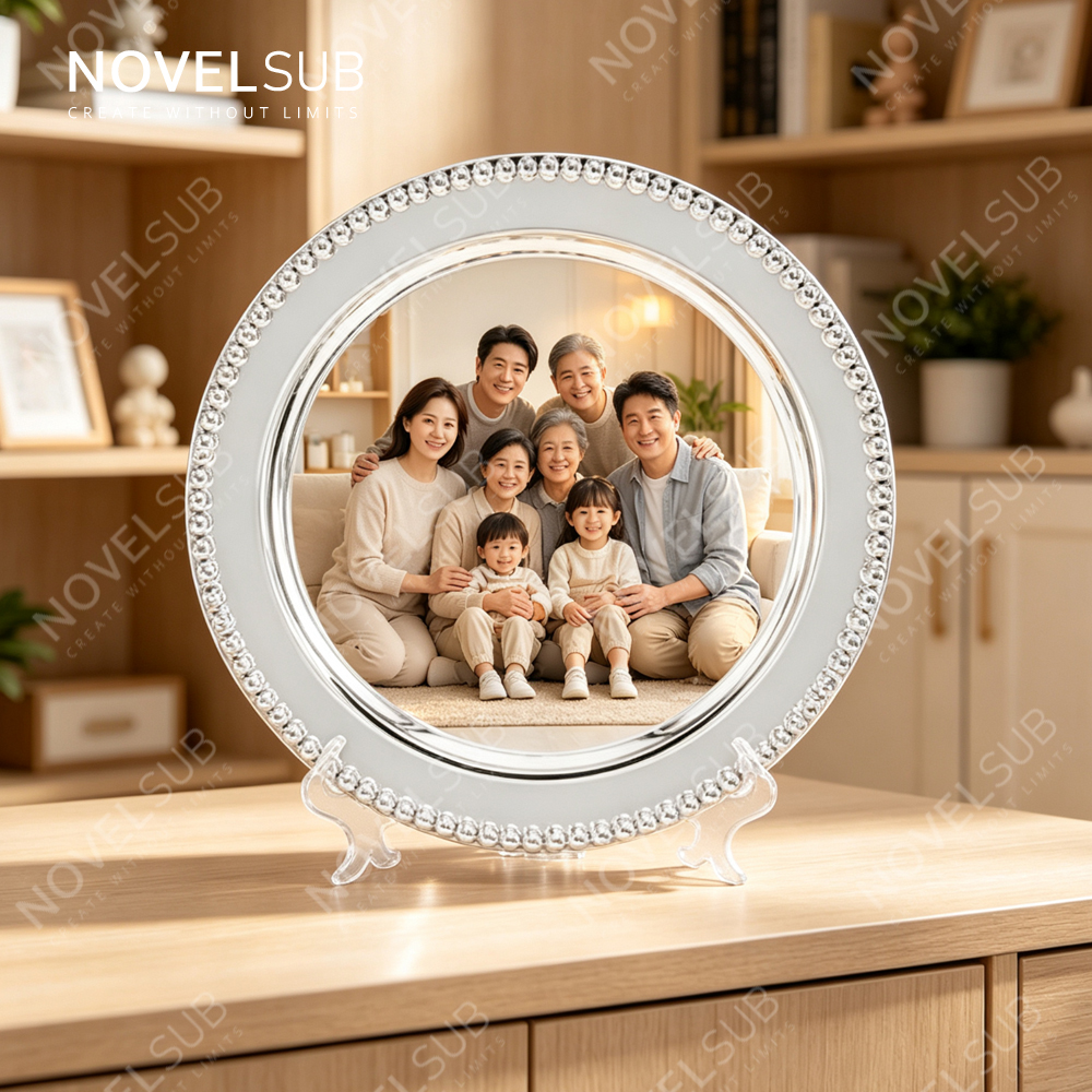 NOVELSUB Sublimation Blank Wedding Fruit Tray & Home Decor Metal Serving Platter - Silver/Gold | Customizable Heat Transfer Round Metal Plate for DIY Gifts & Party Decoration