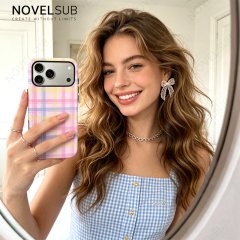 NOVELSUB for IPhone Series Sublimation Blank 3D 2in1 Magnetic Film Phone Case Wireless Charging 3D Phone Covers Customized DIY Phone Case for iPhone 17,16,15,14,13 Series