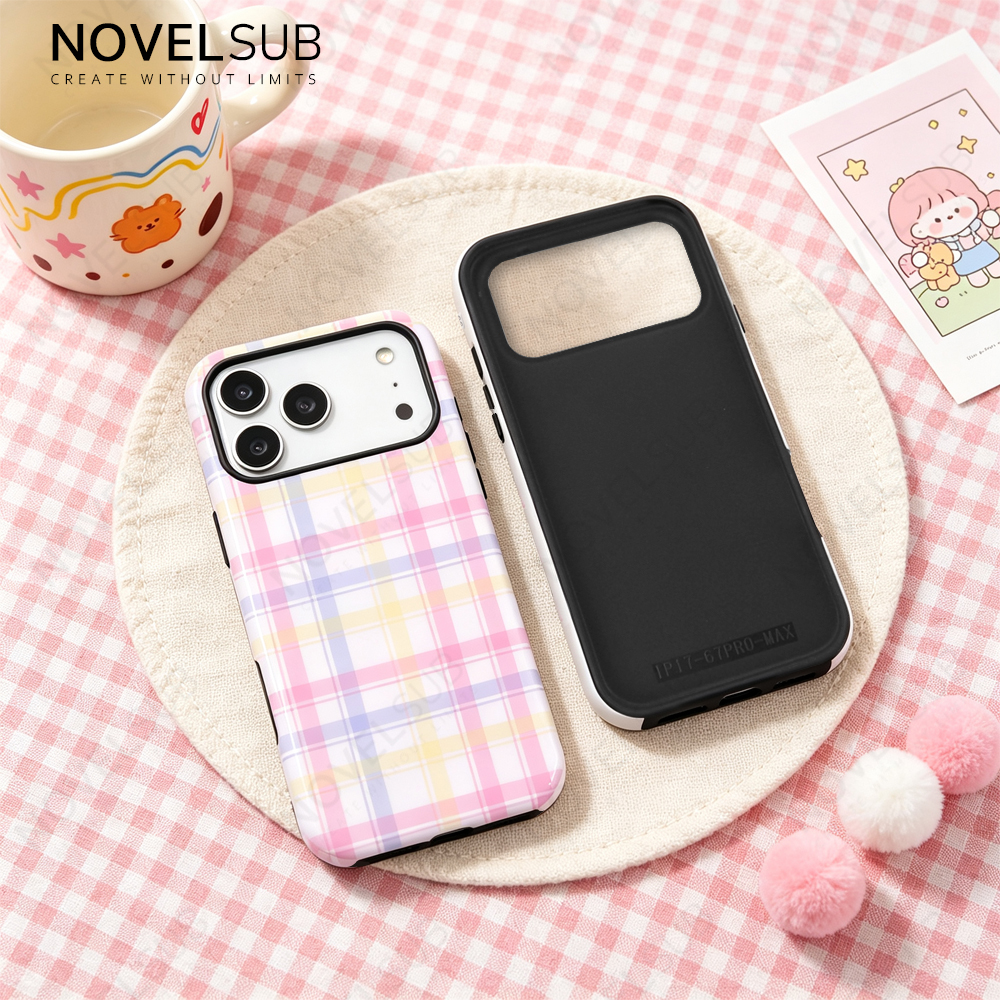 NOVELSUB for IPhone Series Sublimation Blank 3D 2in1 Magnetic Film Phone Case Wireless Charging 3D Phone Covers Customized DIY Phone Case for iPhone 17,16,15,14,13 Series