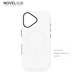 NOVELSUB for IPhone Series Sublimation Blank 3D 2in1 Magnetic Film Phone Case Wireless Charging 3D Phone Covers Customized DIY Phone Case for iPhone 17,16,15,14,13 Series