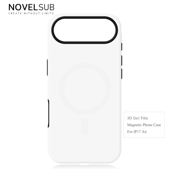 NOVELSUB for IPhone Series Sublimation Blank 3D 2in1 Magnetic Film Phone Case Wireless Charging 3D Phone Covers Customized DIY Phone Case for iPhone 17,16,15,14,13 Series