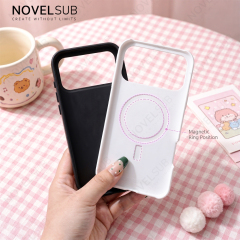 NOVELSUB for IPhone Series Sublimation Blank 3D 2in1 Magnetic Film Phone Case Wireless Charging 3D Phone Covers Customized DIY Phone Case for iPhone 17,16,15,14,13 Series