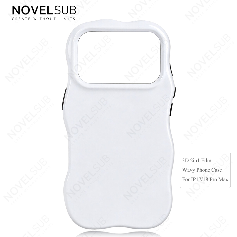 NOVELSUB for IP 13-18 Series Heat Transfer Printing Blank 3D 2in1 Rippled Phone Case | Custom Wave Phone Covers for 3D Film Prinitng - Glossy Finished