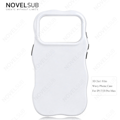 NOVELSUB for IP 13-18 Series Heat Transfer Printing Blank 3D 2in1 Rippled Phone Case | Custom Wave Phone Covers for 3D Film Prinitng - Glossy Finished