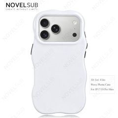 NOVELSUB for IP 13-18 Series Heat Transfer Printing Blank 3D 2in1 Rippled Phone Case | Custom Wave Phone Covers for 3D Film Prinitng - Glossy Finished
