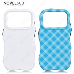 NOVELSUB for IP 13-18 Series Heat Transfer Printing Blank 3D 2in1 Rippled Phone Case | Custom Wave Phone Covers for 3D Film Prinitng - Glossy Finished