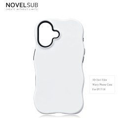 NOVELSUB for IP 13-18 Series Heat Transfer Printing Blank 3D 2in1 Rippled Phone Case | Custom Wave Phone Covers for 3D Film Prinitng - Glossy Finished