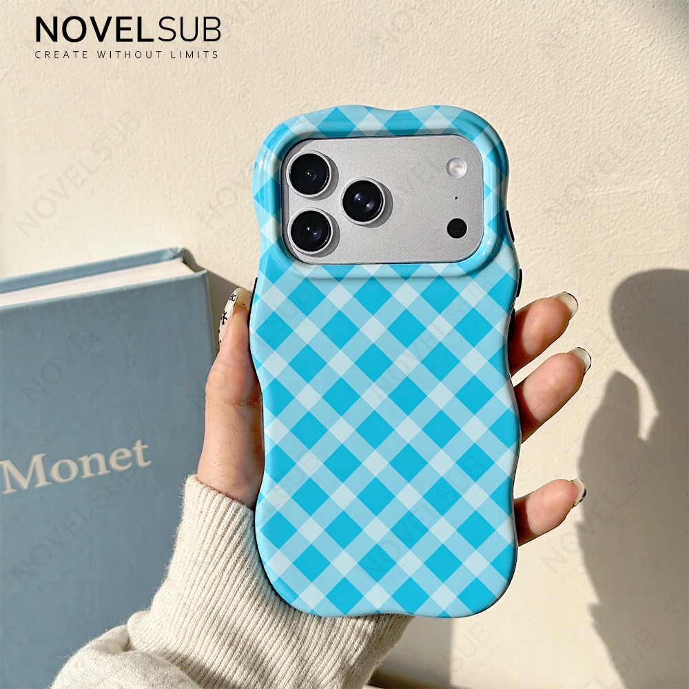 NOVELSUB for IP 13-18 Series Heat Transfer Printing Blank 3D 2in1 Rippled Phone Case | Custom Wave Phone Covers for 3D Film Prinitng - Glossy Finished