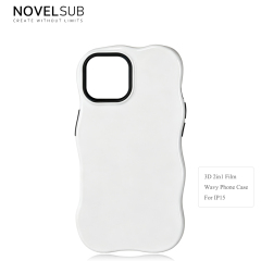 NOVELSUB for IP 13-18 Series Heat Transfer Printing Blank 3D 2in1 Rippled Phone Case | Custom Wave Phone Covers for 3D Film Prinitng - Glossy Finished