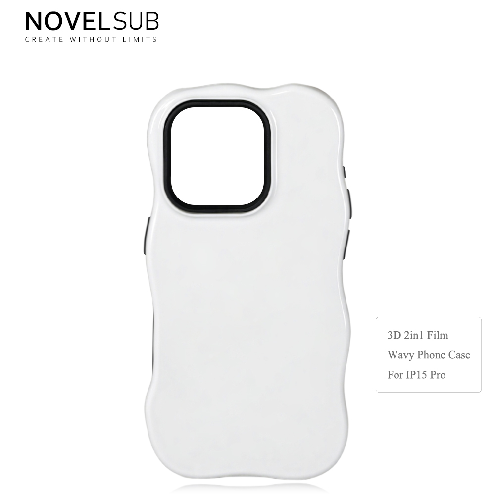 NOVELSUB for IP 13-18 Series Heat Transfer Printing Blank 3D 2in1 Rippled Phone Case | Custom Wave Phone Covers for 3D Film Prinitng - Glossy Finished