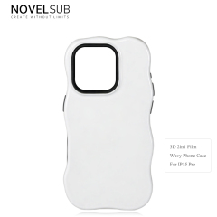 NOVELSUB for IP 13-18 Series Heat Transfer Printing Blank 3D 2in1 Rippled Phone Case | Custom Wave Phone Covers for 3D Film Prinitng - Glossy Finished