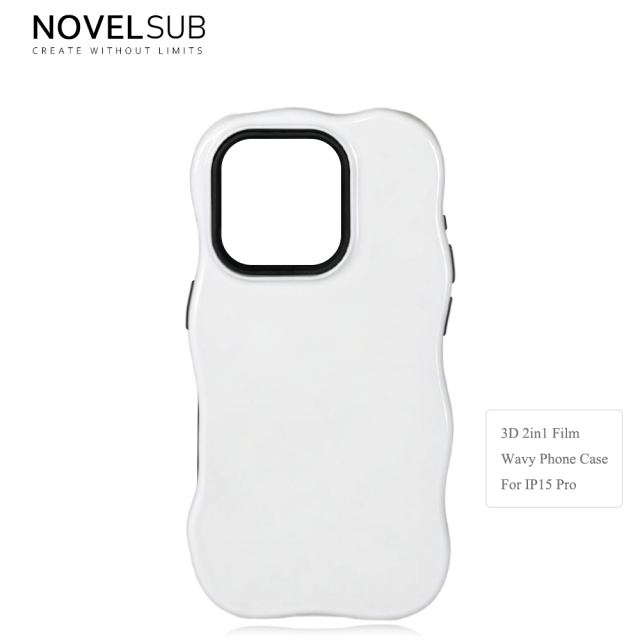 NOVELSUB for IP 13-18 Series Heat Transfer Printing Blank 3D 2in1 Rippled Phone Case | Custom Wave Phone Covers for 3D Film Prinitng - Glossy Finished