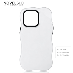 NOVELSUB for IP 13-18 Series Heat Transfer Printing Blank 3D 2in1 Rippled Phone Case | Custom Wave Phone Covers for 3D Film Prinitng - Glossy Finished