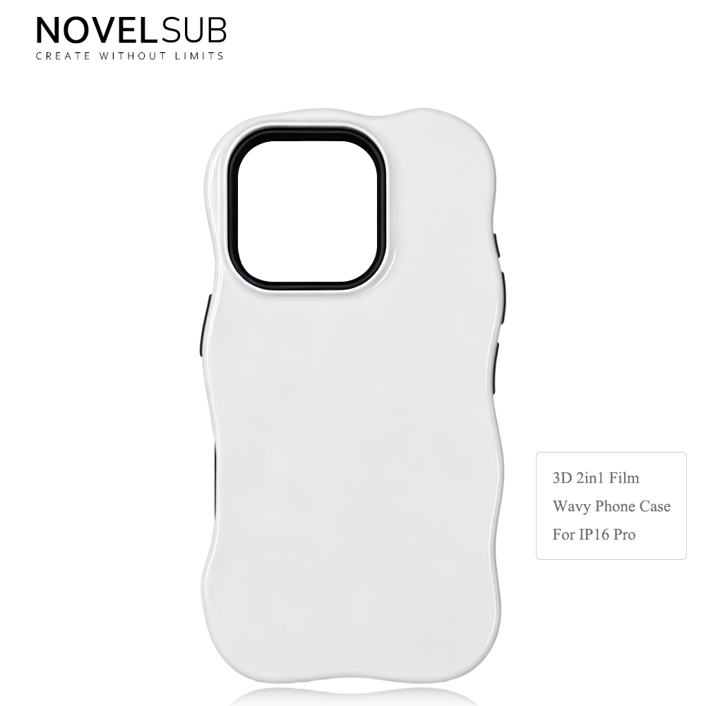 NOVELSUB for IP 13-18 Series Heat Transfer Printing Blank 3D 2in1 Rippled Phone Case | Custom Wave Phone Covers for 3D Film Prinitng - Glossy Finished