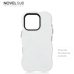 NOVELSUB for IP 13-18 Series Heat Transfer Printing Blank 3D 2in1 Rippled Phone Case | Custom Wave Phone Covers for 3D Film Prinitng - Glossy Finished