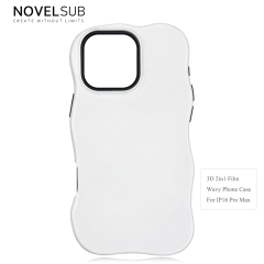 NOVELSUB for IP 13-18 Series Heat Transfer Printing Blank 3D 2in1 Rippled Phone Case | Custom Wave Phone Covers for 3D Film Prinitng - Glossy Finished