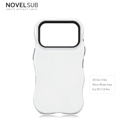 NOVELSUB for IP 13-18 Series Heat Transfer Printing Blank 3D 2in1 Rippled Phone Case | Custom Wave Phone Covers for 3D Film Prinitng - Glossy Finished