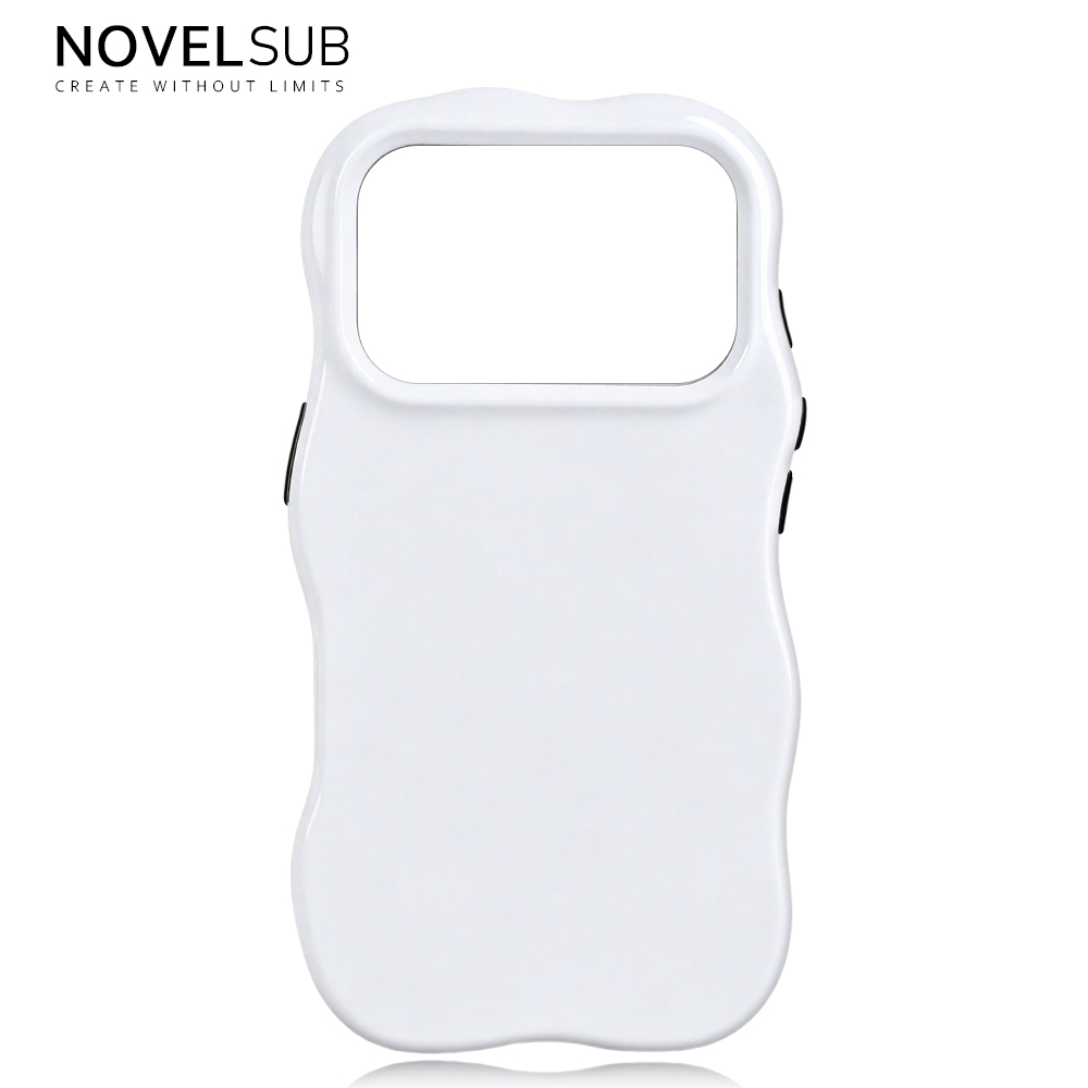NOVELSUB for IP 13-18 Series Heat Transfer Printing Blank 3D 2in1 Rippled Phone Case | Custom Wave Phone Covers for 3D Film Prinitng - Glossy Finished