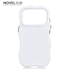 NOVELSUB for IP 13-18 Series Heat Transfer Printing Blank 3D 2in1 Rippled Phone Case | Custom Wave Phone Covers for 3D Film Prinitng - Glossy Finished