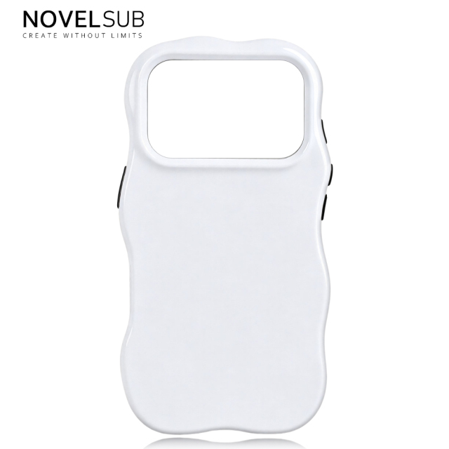 NOVELSUB for IP 13-18 Series Heat Transfer Printing Blank 3D 2in1 Rippled Phone Case | Custom Wave Phone Covers for 3D Film Prinitng - Glossy Finished