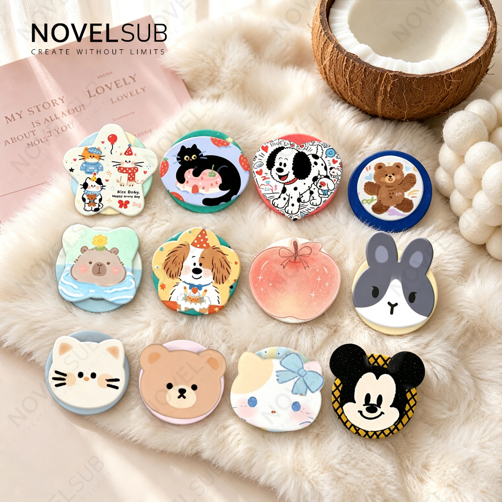 NOVELSUB Sublimation Blank 3D Film Magnetic Phone Grips for 3D Film Printing | Customized DIY Heat Transfer Blank 3D Phone Stand With Molds | 12 Styles Available