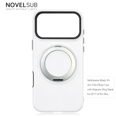 NOVELSUB Sublimation Blank 3D 2in1 Film Phone Case with Rotating Holder Custom DIY 360-degree Rotating Kickstad Phone Cover with Magnetic Ring Stand For IPhone 13-18 Series