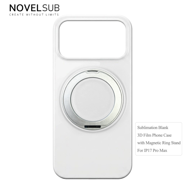 NOVELSUB Sublimation Blank 360° Rotating Kickstand 3D Hard PC Film Phone Case With Magnetic Ring Stand For IPhone Series Custom DIY