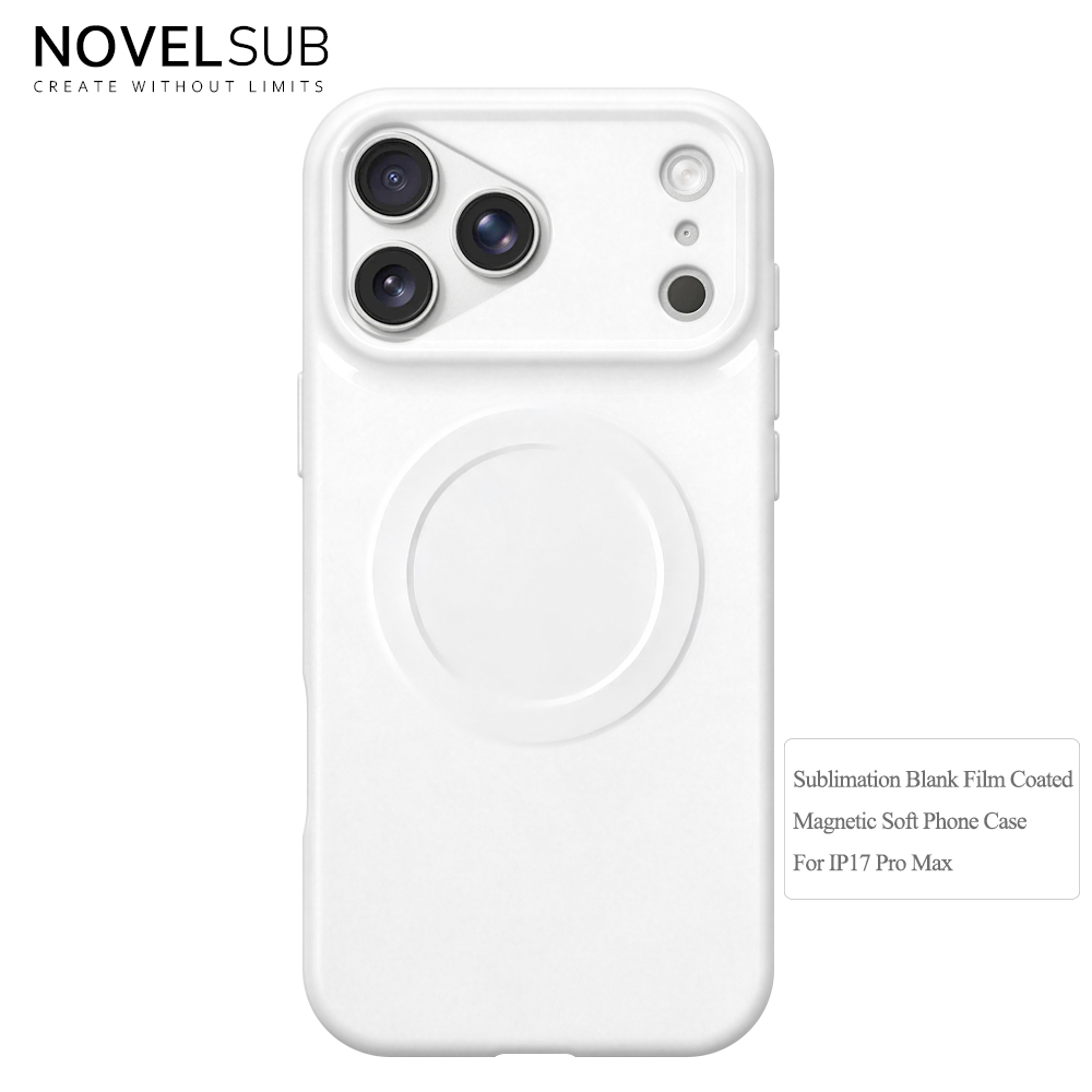 NOVELSUB for Iphone 17 Series Sublimation Blank 3D Soft Coated Film Phone Cases Magnetic Style Custom DIY Soft TPU 3D Phone Covers Suitable for Wireless Charging