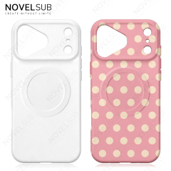 NOVELSUB for Iphone 17 Series Sublimation Blank 3D Soft Coated Film Phone Cases Magnetic Style Custom DIY Soft TPU 3D Phone Covers Suitable for Wireless Charging