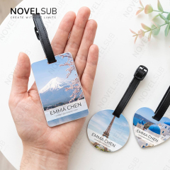 Sublimation Aluminium Luggage Tags Blanks White Blank Travel Bag Baggage Tags with Strap Double Side Printable