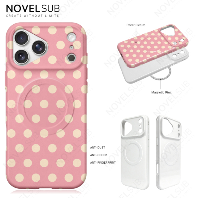 NOVELSUB for Iphone 17 Series Sublimation Blank 3D Soft Coated Film Phone Cases Magnetic Style Custom DIY Soft TPU 3D Phone Covers Suitable for Wireless Charging