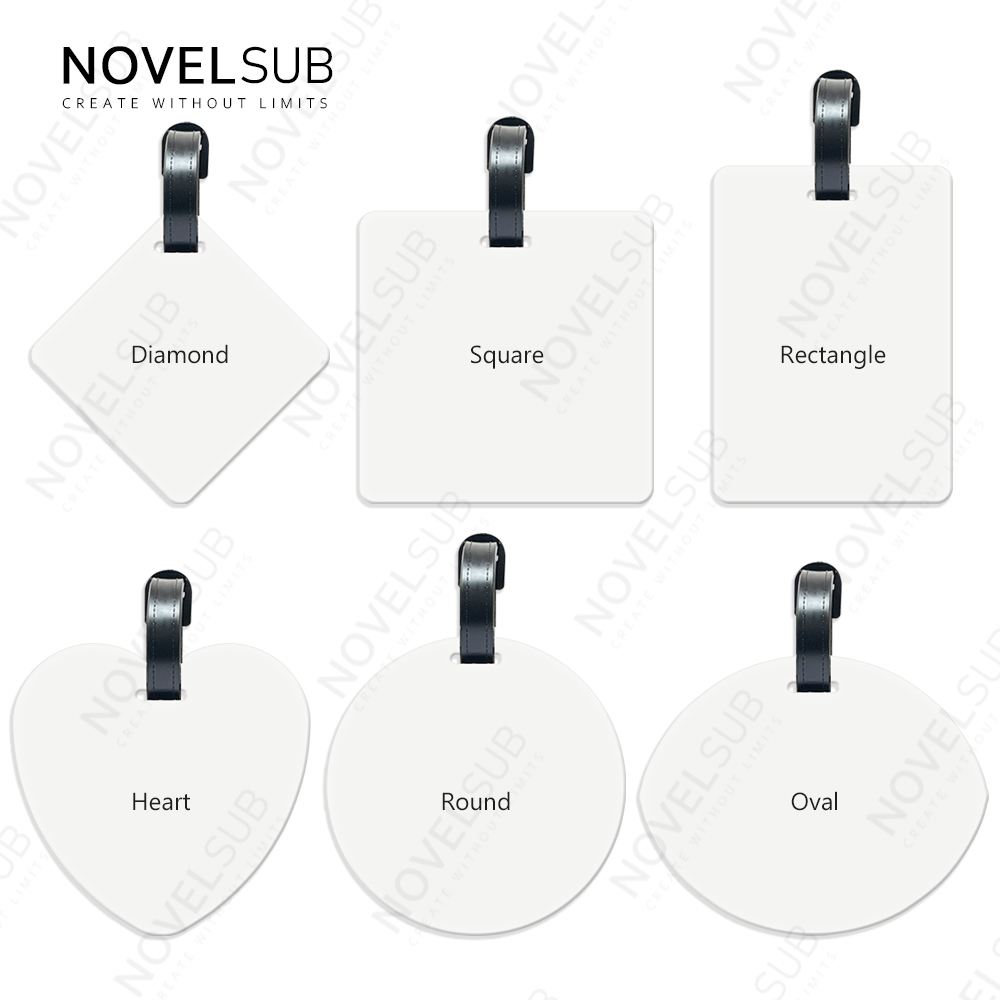 Sublimation Aluminium Luggage Tags Blanks White Blank Travel Bag Baggage Tags with Strap Double Side Printable
