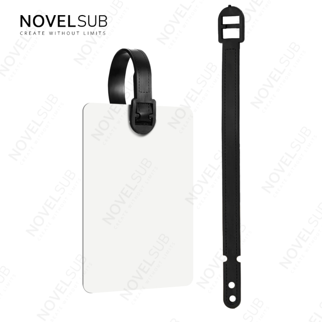 Sublimation Aluminium Luggage Tags Blanks White Blank Travel Bag Baggage Tags with Strap Double Side Printable